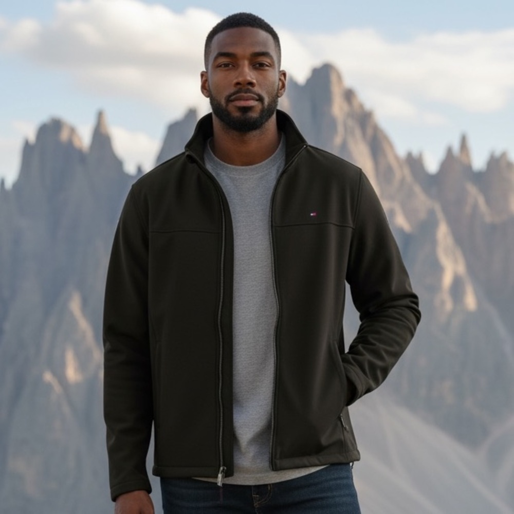 Tommy Hilfiger Men's Black Lightweight Zip-Up Jacket